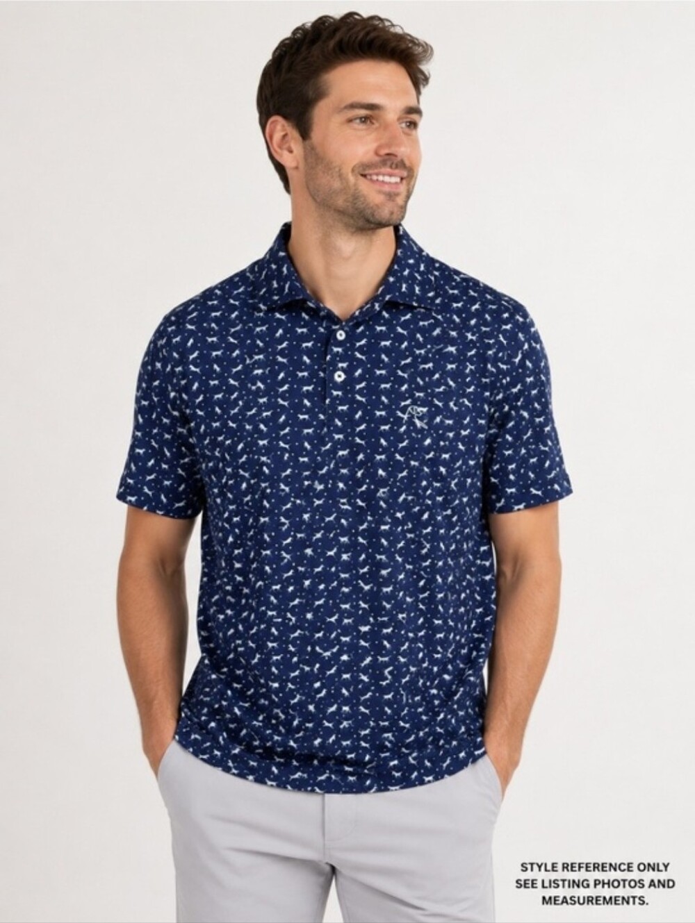 Rhoback The Yellow Lab Dog Print Performance Polo Shirt